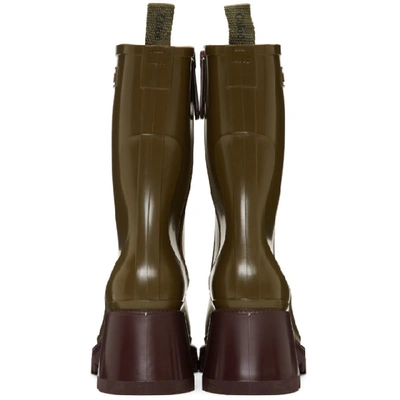 Shop Chloé Chloe Khaki Pvc Betty Rain Boots In 3d9 Green