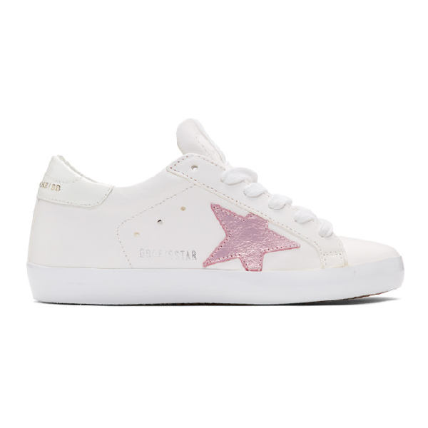 Golden Goose Lace Up Sneakers In White 