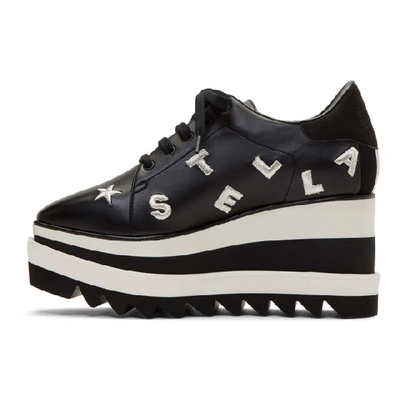 Shop Stella Mccartney Black And Silver Embroidered Elyse Sneakers In 1069 Blk/si