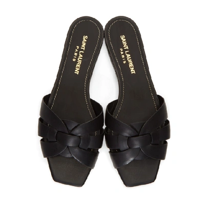 Shop Saint Laurent Black Nu Pieds Sandals In 1000 Black