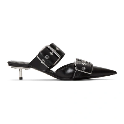 Shop Balenciaga Black Belt Mules In 1000 Black