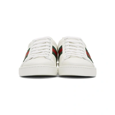 Shop Gucci White Ace Sneakers In 9071 White
