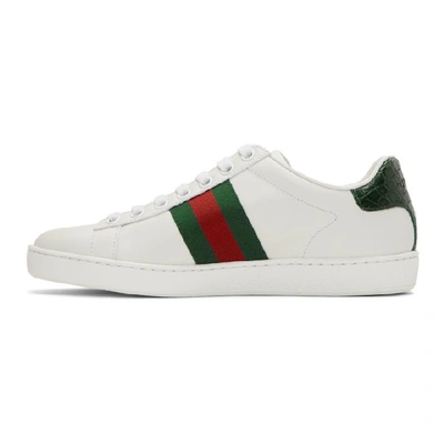 Shop Gucci White Ace Sneakers In 9071 White