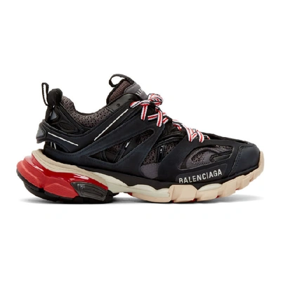 Shop Balenciaga Black And Grey Track Sneakers In 1002 Blk/gr
