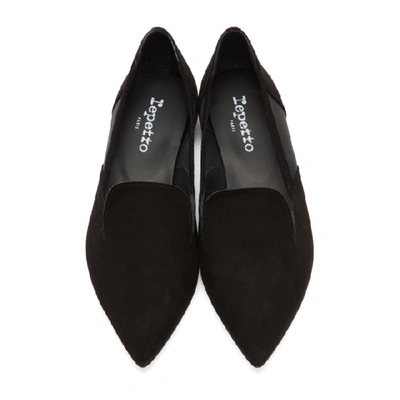 Shop Repetto Black Suede Manet Loafers In 410 Black