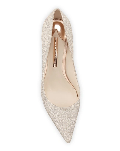 Shop Sophia Webster Coco Glitter Crystal-heel Pumps In Champagne