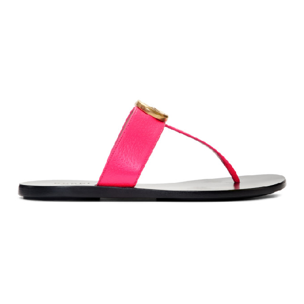 neon pink gucci slides