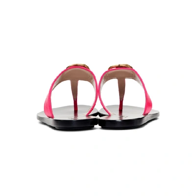 Shop Gucci Pink Gg Thong Sandals