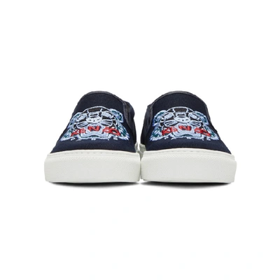 Shop Kenzo Navy Tiger K-skate Slip-on Sneakers