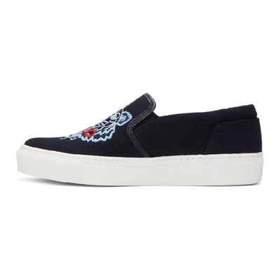 Shop Kenzo Navy Tiger K-skate Slip-on Sneakers