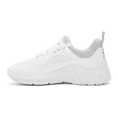 Shop Miu Miu White Patent Run Trainers