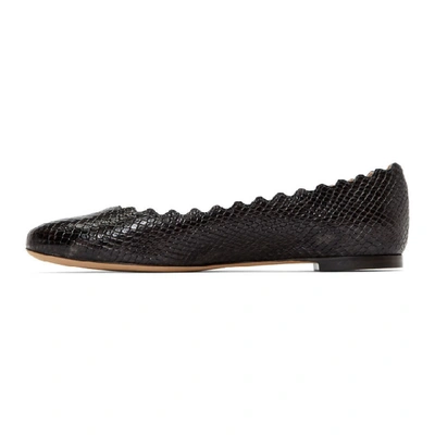 Shop Chloé Chloe Black Lauren Ballerina Flats In 008 Charcoa