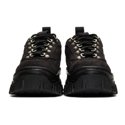 Shop Msgm Black Tractor Trek Sneakers In 99 Black