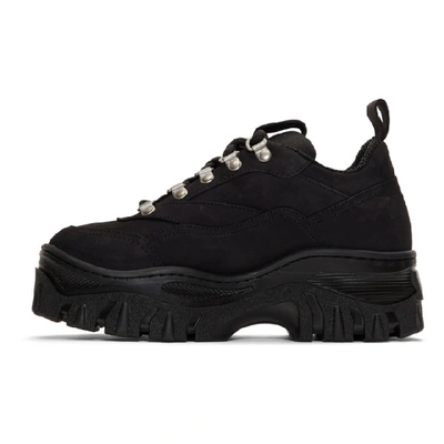 Shop Msgm Black Tractor Trek Sneakers In 99 Black