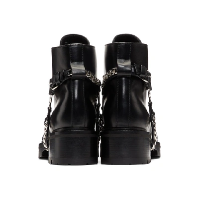 Shop Balmain Black Silver B Harness Ranger Boots In 0pa Black