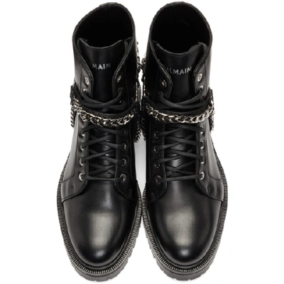 Shop Balmain Black Silver B Harness Ranger Boots In 0pa Black