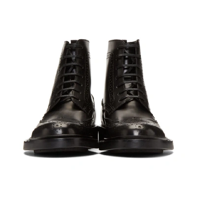 Shop Saint Laurent Black Army Brogues Boots In 1000 Black