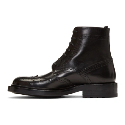 Shop Saint Laurent Black Army Brogues Boots In 1000 Black