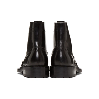 Shop Saint Laurent Black Army Brogues Boots In 1000 Black