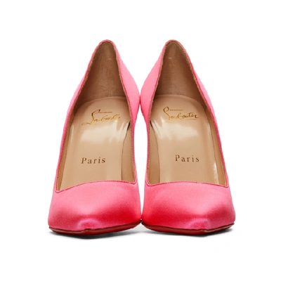 Shop Christian Louboutin Pink Satin Pigalles Follies 100 Heels In P379 Pinup*