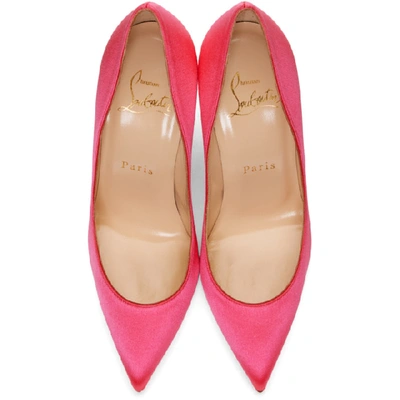 Shop Christian Louboutin Pink Satin Pigalles Follies 100 Heels In P379 Pinup*