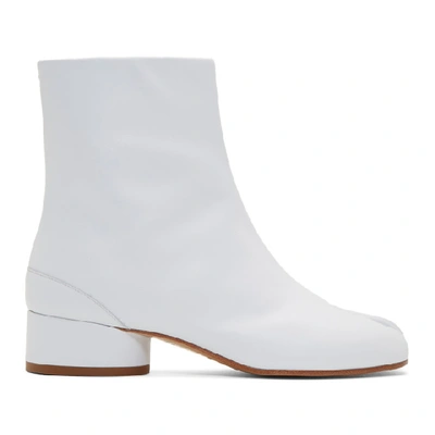 Tabi Split-toe Leather Boots In White