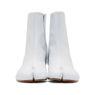 Shop Maison Margiela White Low Heel Tabi Boots