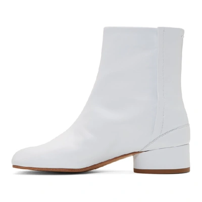 Shop Maison Margiela White Low Heel Tabi Boots