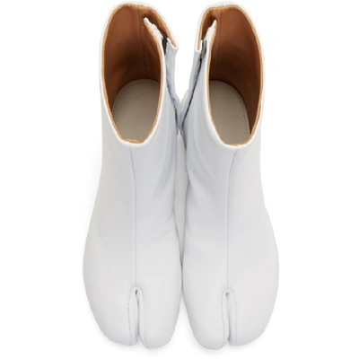 Shop Maison Margiela White Low Heel Tabi Boots