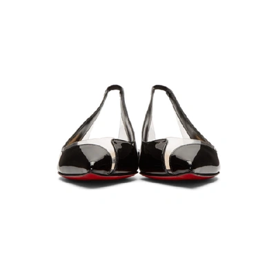 Shop Christian Louboutin Black Patent V Dec Slingback Ballerina Flats In Bk01 Black