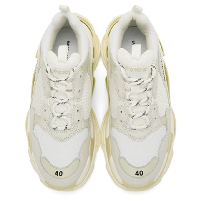 Shop Balenciaga White Triple S Sneakers In 9000 Wht