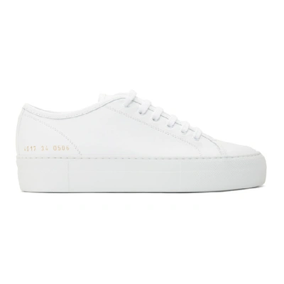 Shop Common Projects White Tournament Low Super Sneakers In 0506 White