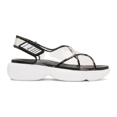 Shop Prada Black Plexi Cloudbust Sandals