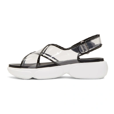 Shop Prada Black Plexi Cloudbust Sandals