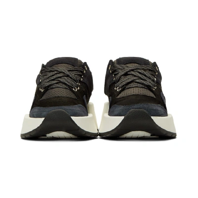 Shop Mm6 Maison Margiela Black And Navy Flare Sneakers In H7152 Black