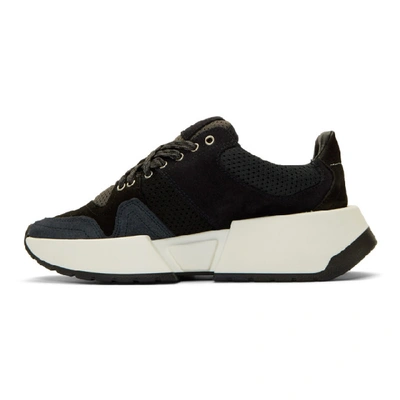 Shop Mm6 Maison Margiela Black And Navy Flare Sneakers In H7152 Black