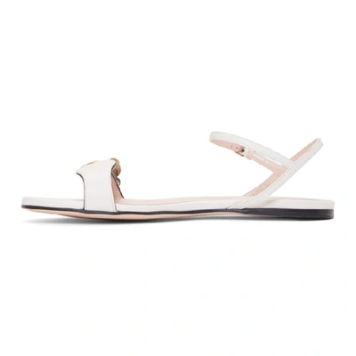 Shop Gucci Off-white Leather Gg Sandals In 9022 White