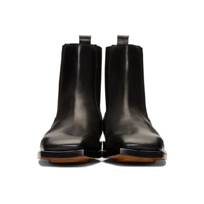 Shop Rick Owens Black Flat Square Toe Boots In 09 Black