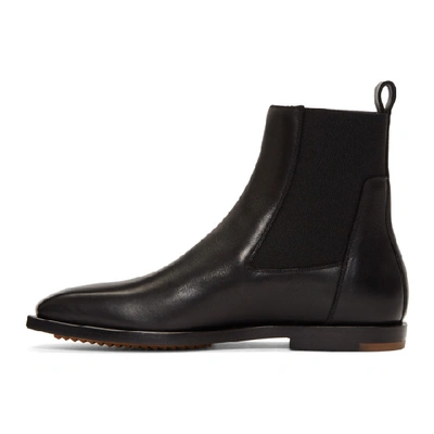 Shop Rick Owens Black Flat Square Toe Boots In 09 Black