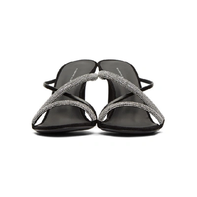Shop Giuseppe Zanotti Black Croisette Crystal Sandals