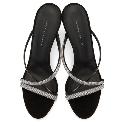 Shop Giuseppe Zanotti Black Croisette Crystal Sandals