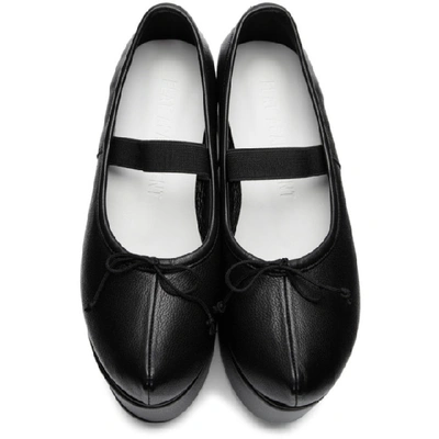 Shop Flat Apartment Black Separated Platform Ballerina Flats