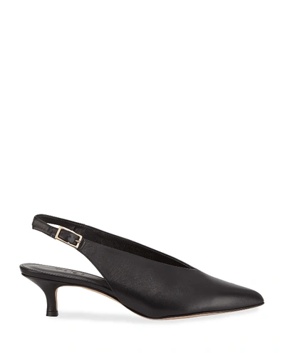 Shop Tibi Lia Kitten-heel Slingback Pumps, Black