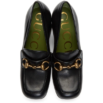 Shop Gucci Black Houdan Horsebit 85 Heels In 1000 Black