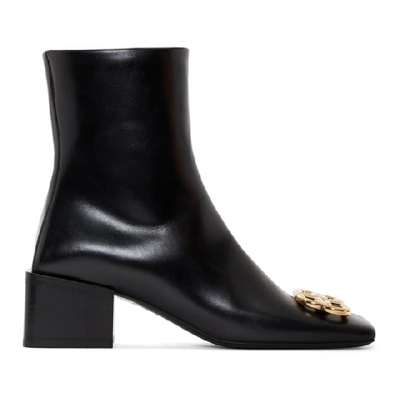 Shop Balenciaga Black Double Square Bb Lux Boots In 1088 Blk Go