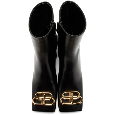 Shop Balenciaga Black Double Square Bb Lux Boots In 1088 Blk Go