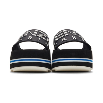 Shop Kenzo Black Papaya Platform Sandals In 99 - Black