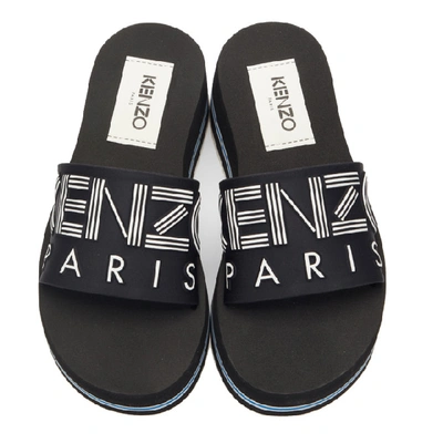 Shop Kenzo Black Papaya Platform Sandals In 99 - Black