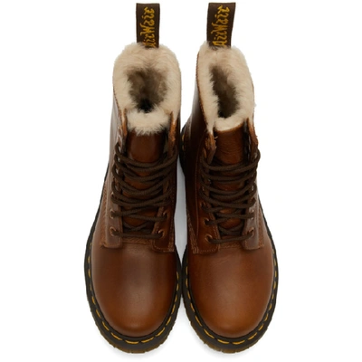 Shop Dr. Martens' Dr. Martens Brown 1460 Fur Serena Boots In Butterscotc