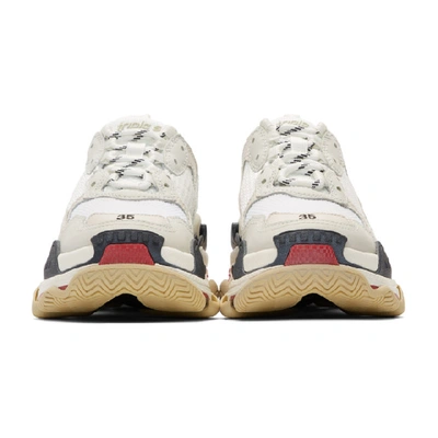 Shop Balenciaga White & Grey Triple S Sneakers